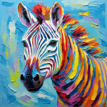 Coloured Zebra Canvas